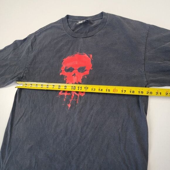 Vintage 90s Y2K Zero Skateboards Skull Logo Skate Tee Black Grunge Mens Large - Picture 6 of 10